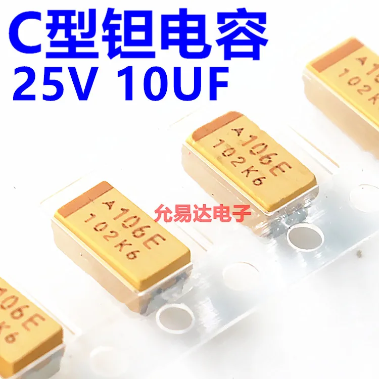

SMD Танталовый конденсатор 6032 C Тип 10 мкФ 25V Печатный 106E оригинальный