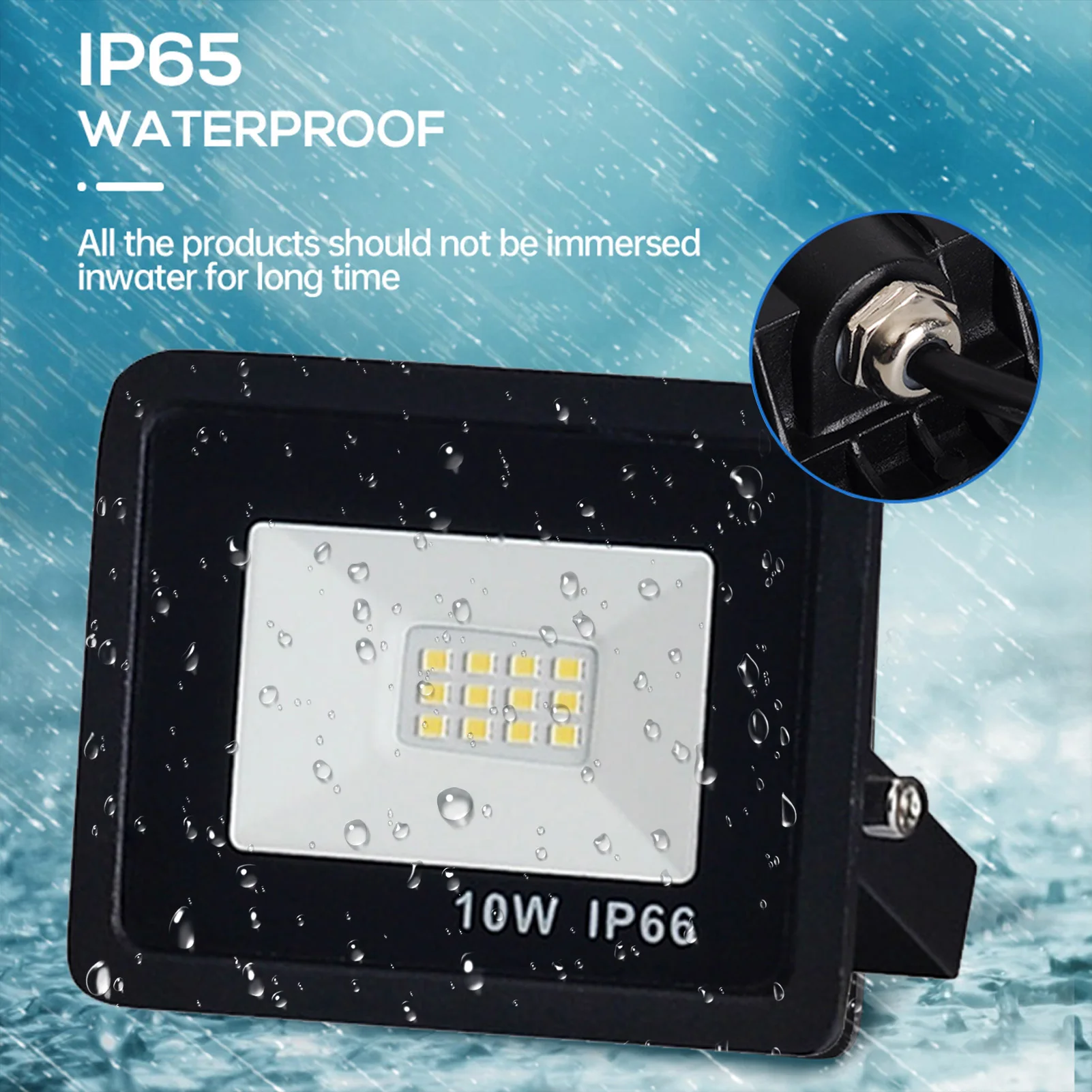 LED Lumière D'inondation 10W 20W 30W 50W 220V Blanc Froid Projecteur Imperméable Extérieur Lumineux Superbe Projecteur Livraison Directe En Gros