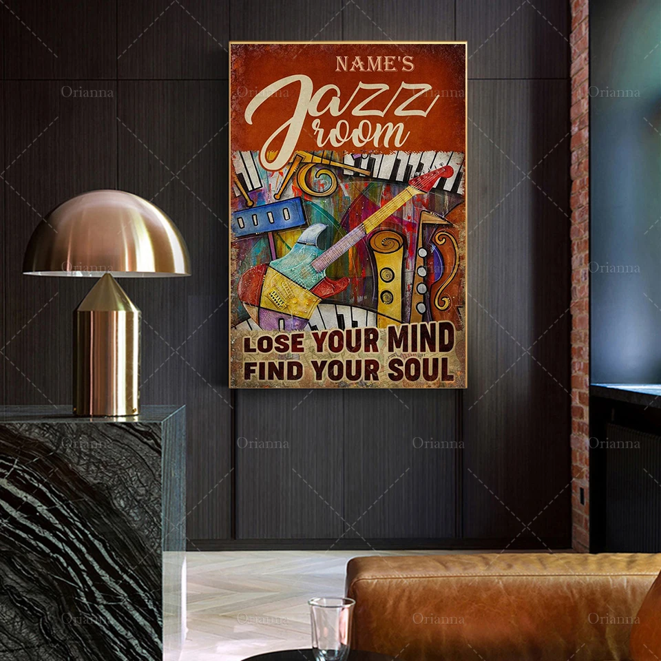 Customized Jazz Room Lose Your Mind - Find Your Soul Poster, Jazz Music Poster, Modern Home Decoration Wall Art Prints Canvas