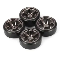 4Pcs RC Hard Pattern Drift Tires Tyre Wheel for Traxxas HSP Tamiya HPI 1:10 RC On-road Vehicle Drifting Car Hard Tyre Set