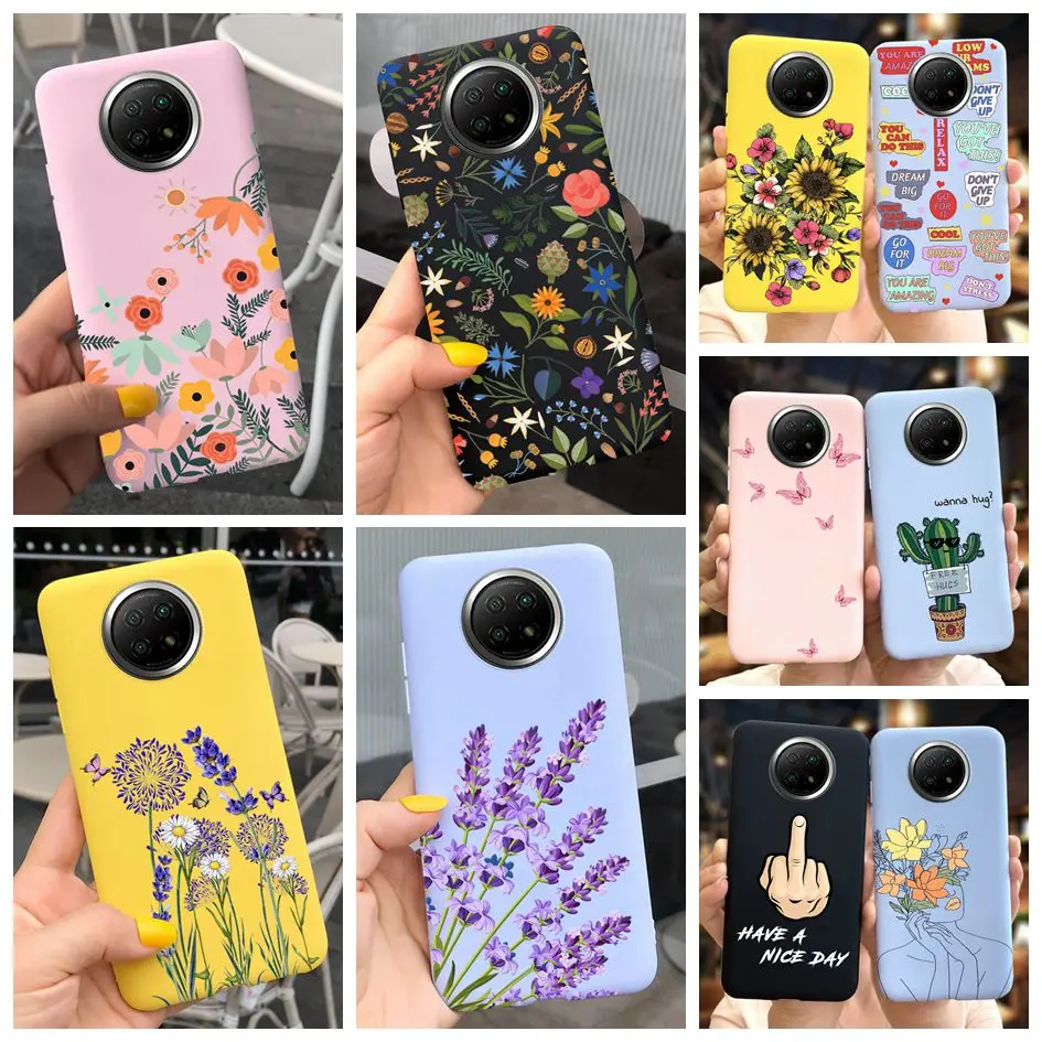 For Xiaomi Redmi 9T Note 9T 5G Case Silicone Fashion Flower Soft TPU Shockproof Phone Cover For Xiaomi Redmi Note 9 Note9 Bumper