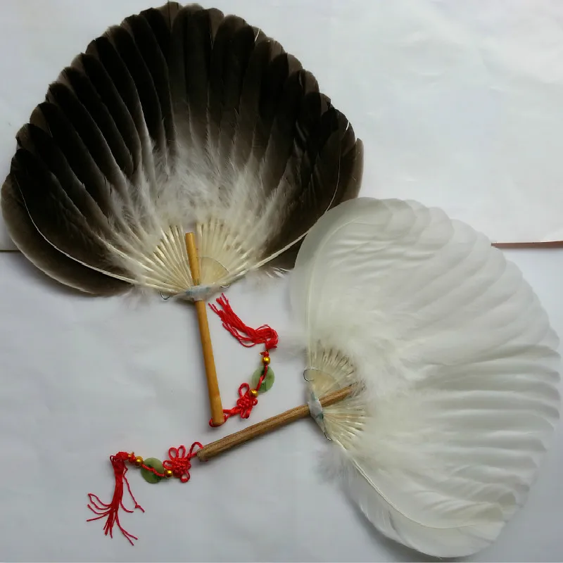 Feather Hand Fan Chinese Goose Handicrafts Feather Dance Fan Performance Props Abanicos Para Boda Eventail a Main Abanico