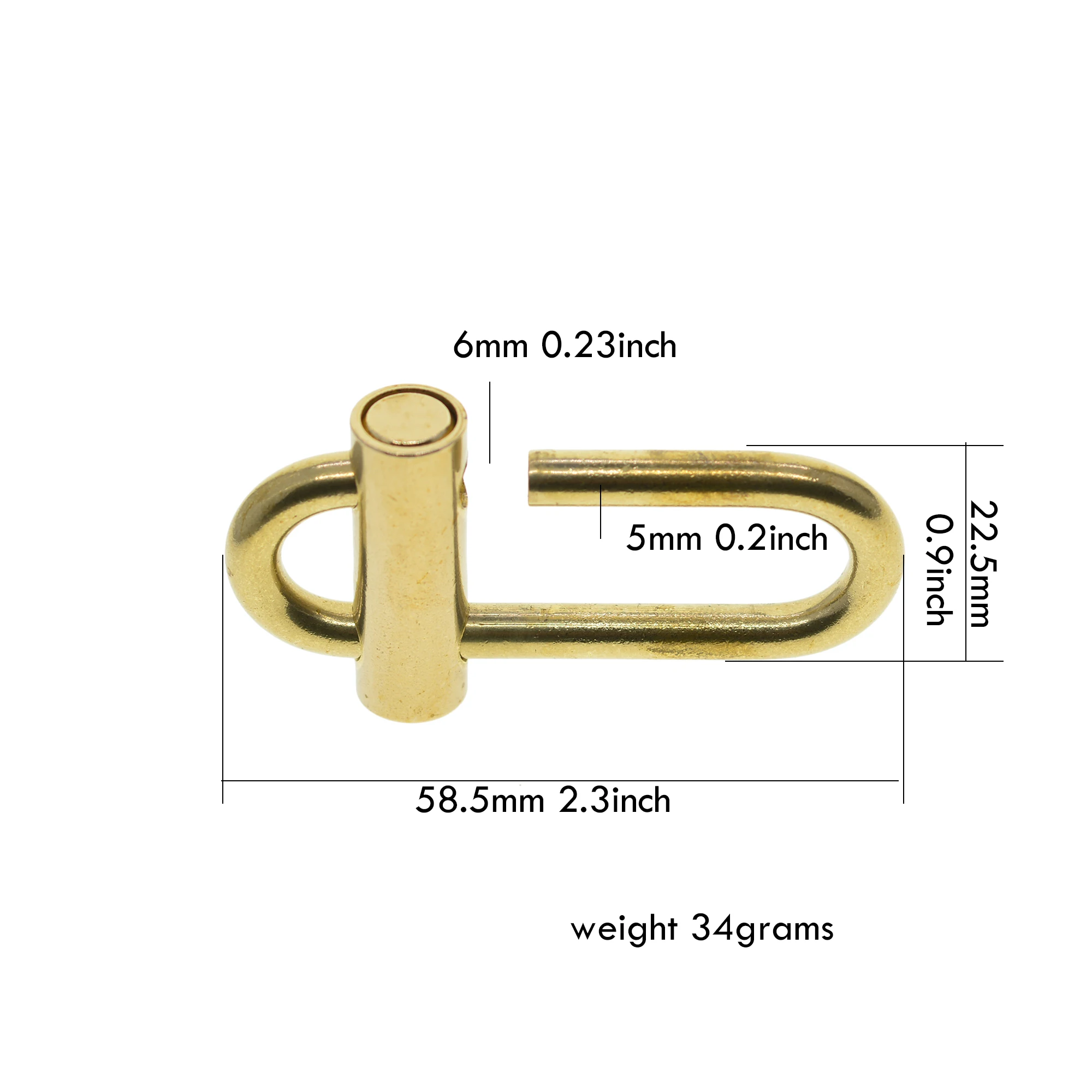 Super strong Solid Mirror polished brass Oval bulb spring Round snap slide Locking clip Carabiner keychains FOB leash connector