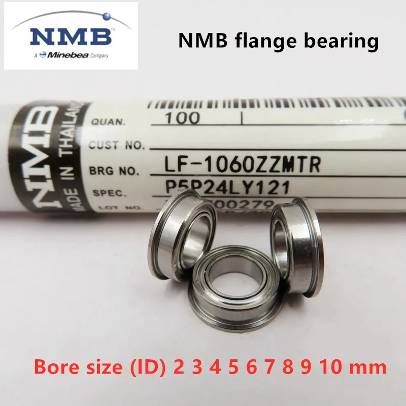 50pcs original NMB Minebea flange bearing Bore size (ID) 2 3 4 5 6 7 8 9 10 mm precision miniature flanged ball bearings