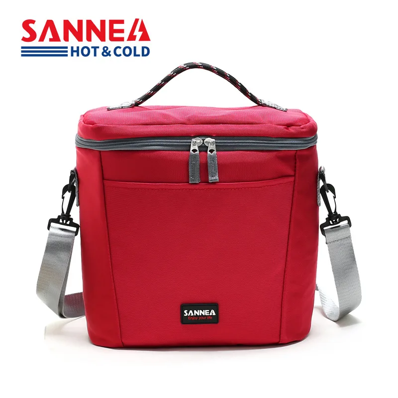 SANNE New Style 10L Portable Thermal Insulated Lunch Bag 600D Thickened Waterproof Oxford Cloth Box Cooler Reusable Picnic Bag