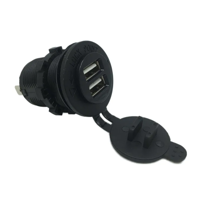 12/5V Outlet 2.1A 2 USB Port Charger Cigarette Lighter Socket Splitter For Car Auto Motorcycle Truck Boat Marine 2021