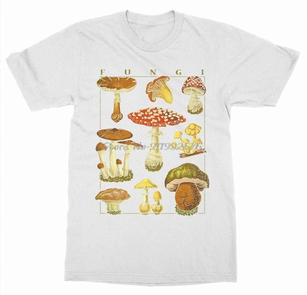 Mushrooms T-Shirt Funghi Fungus Botanical Garden Plant Print Art Fruit Flower  Newest Letter Print Cartoon Crazy T Shirts