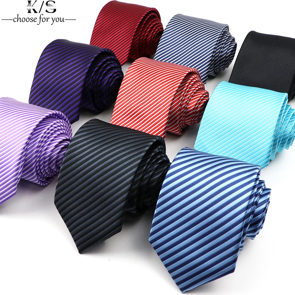 

Fashion Classic Men's Tie Stripe Skinny Necktie 7cm Business Wedding Party Wear Soft Polyester Slim Gravatas Ties Gift for Men