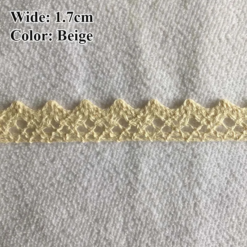 Cotton Lace Ribbon Beige White DIY Handmade Wedding Party Craft Gift Packing Patchwork Crocheted Lace (5/10/20 meters/lot)