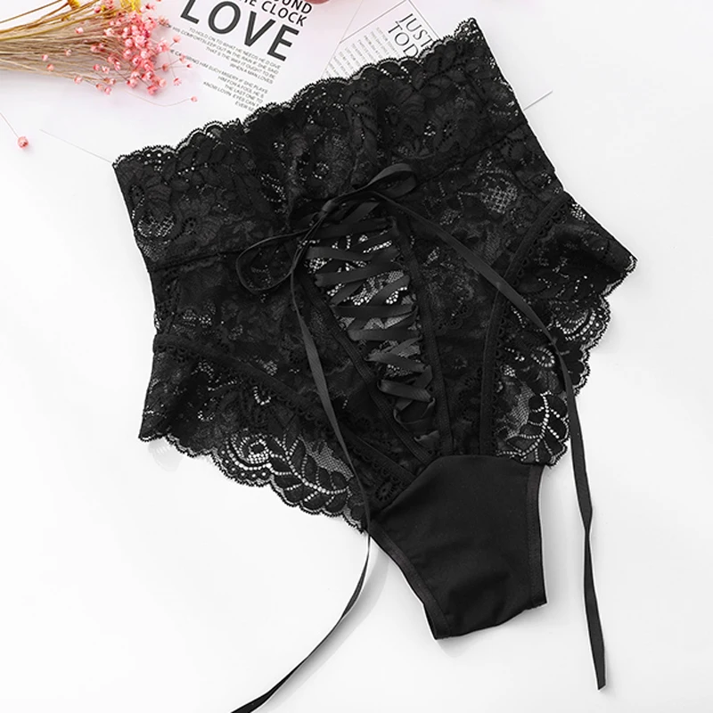 Meet\'r Amazing Sexy Panties Women High Waist Lace Thongs and G Strings Underwear Ladies Hollow Out Underpants Intimates Lingerie