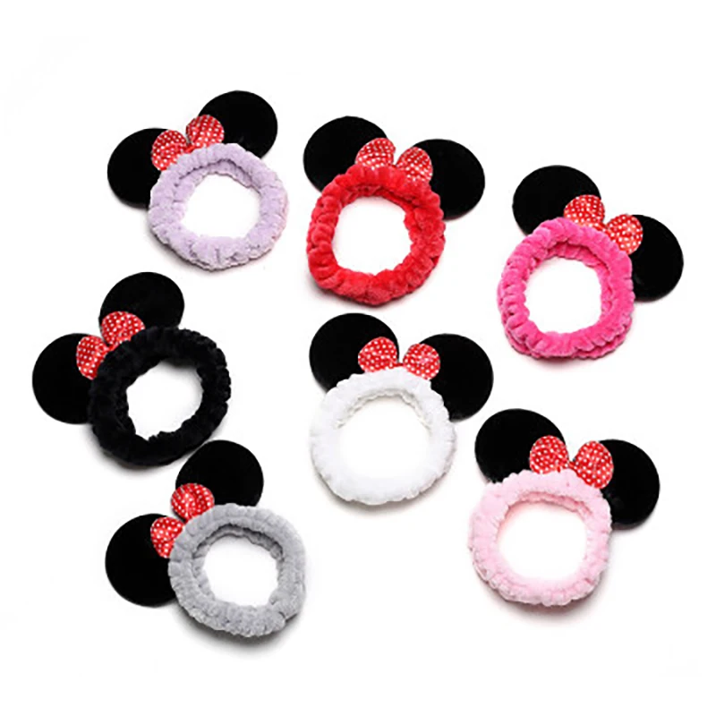 Classic cute mickey minnie head band bow wash face make up hair band mouse ear cartoon headdress women girl hair Accessories