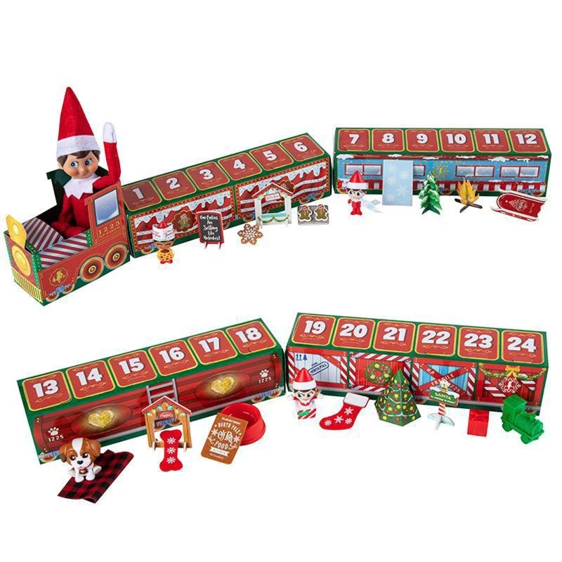 

Cartoon Christmas Elf Paper Train Xmas Decorations Gifts for Kids Children