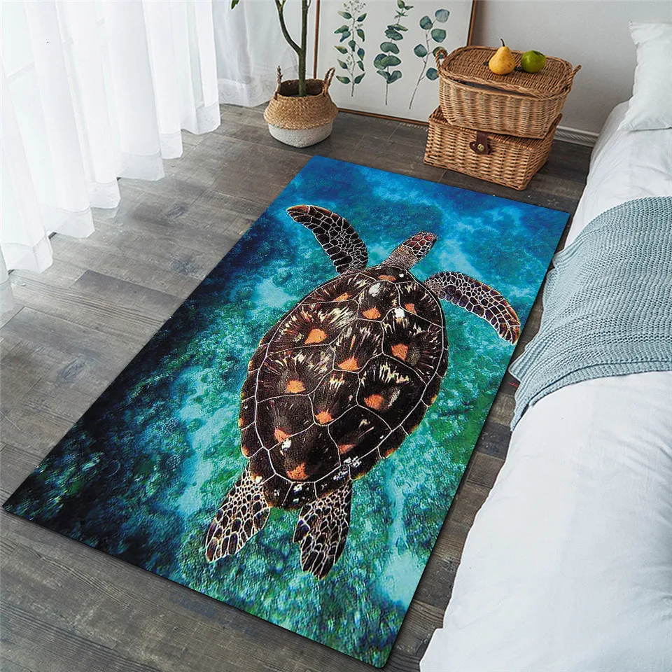 

Sea turtle Area Rug 3D All Over Printed Non-slip Mat Dining Room Living Room Soft Bedroom Carpet 5