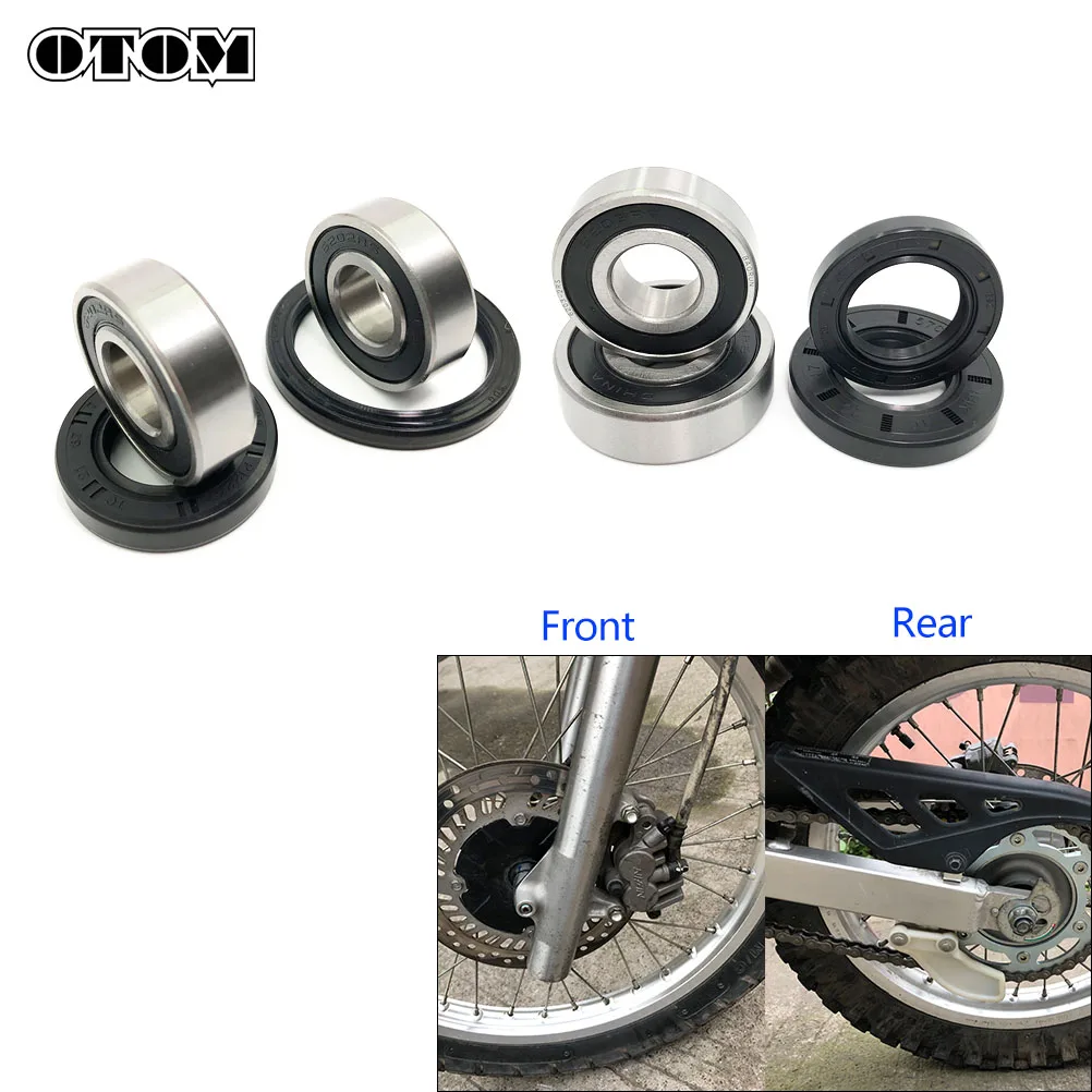 Motorcycle Front Rear Wheel Hub Oil Seal Bearing Set For HONDA CRF230 XR250R XR250RL SL230 XR230 CRF230F Motocross Parts 2 Pair