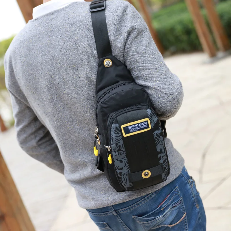 

Men's Outdoor Portable Chest Bag Waterproof Nylon Messenger Bag Leisure All-match Shoulder Bag Multifunctional Sports Chest Bag