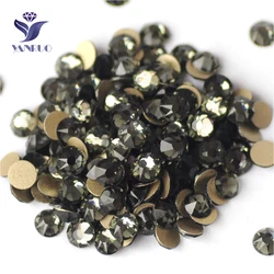 YANRUO 2088NoHF All Sizes Black Diamond 3D Nail Art Rhinestones Non Hotfix Crystal Strass Flatback Gray Stones DIY Crafts