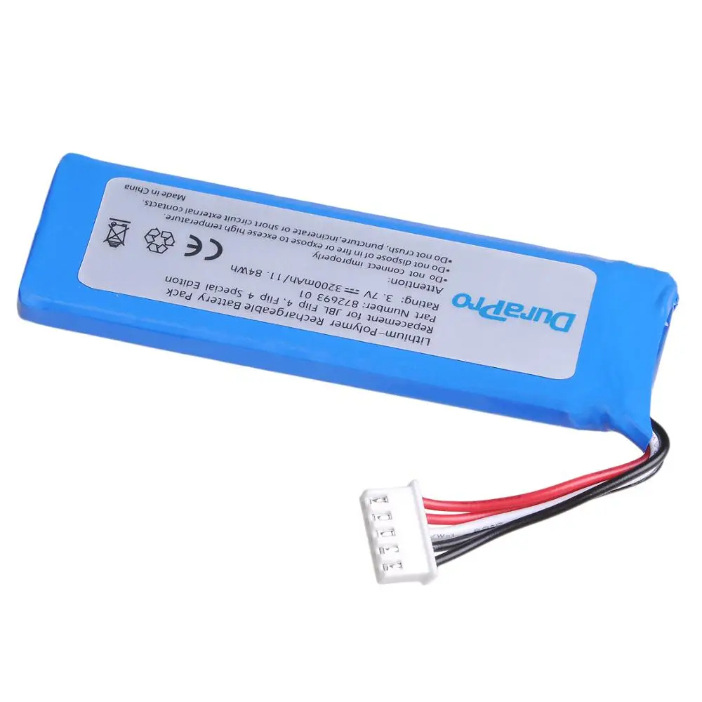 DuraPro Battery Bateria for JBL Flip4 Bluetooth Speaker,Flip 4 Special Edition 3.7V 3200mAh GSP872693 01 with free screwdriver