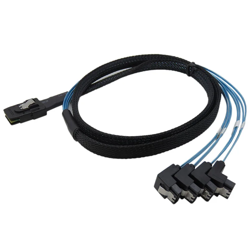 

MINI SAS 36P SFF 8087 Turn 4 SATA 7P 90 Degree Adapter Cable 1 Meter