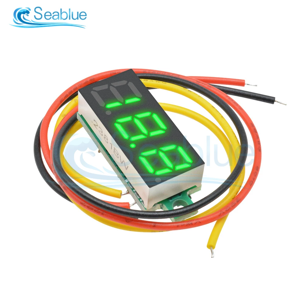 5Pcs 0.28 Inch DC LED Digital Voltmeter 0-100V Voltage Meter Auto Car Mobile Power Voltage Tester White Red Green Blue Yellow