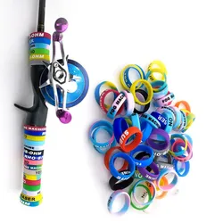 10pcs/lot Fishing Rod Handle Protective Case Lure Silica Gel Rod Clip O-shaped Ring Protector Anti-slip Ring Pesca Tackle