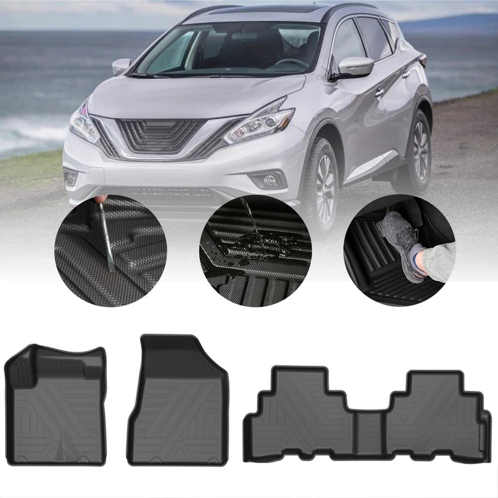 Fully Surrounded Foot Pad For Nissan Murano 2017 2018 2019 2020 Car Waterproof Non-Slip Rubber Floor Mat TPE Car Accessorie