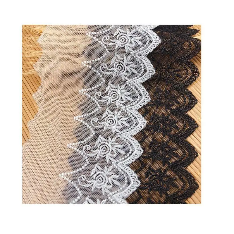 Mesh Embroidery Rose Tulle Fabrics Lace Fabrics DIY Wedding Lolita Clothing Home Furnishings Garment Accessories