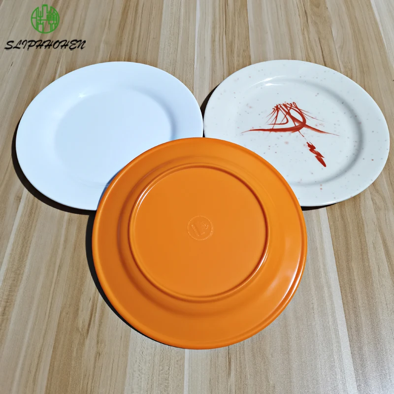 A5 Melamine Dinnerware Dinner Plate White Round Flat Dish Restaurant Hotel Imitation Porcelain Tableware