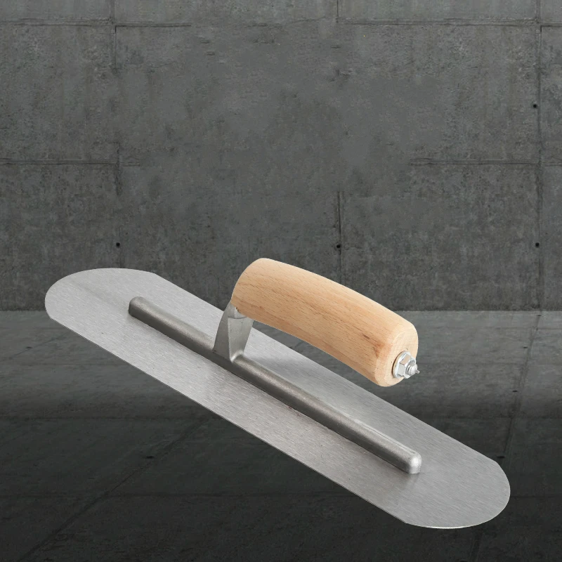 

254*76mm Round head integrated molding Carbon steel Blade wooden Handle Plaster Trowel Construction Concrete Spatula Tool