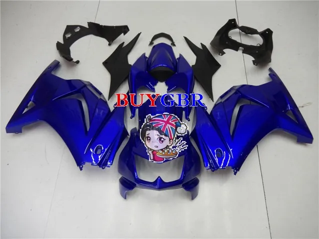 Motorcycle Fairings Blue EX250 fairing For Kawasaki EX250/NINJA250 2008 2009 2010 2011 2012 fairing free windscreen