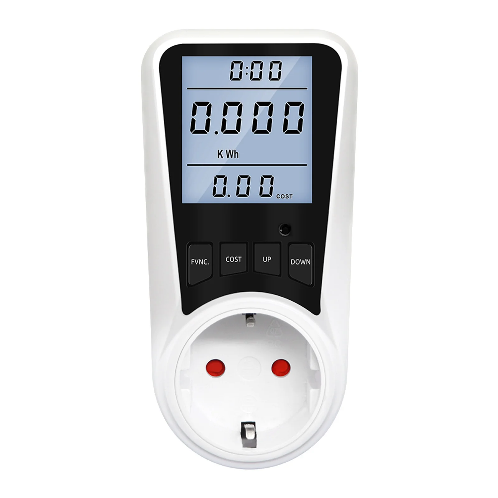 AC Digital Wattmeter  Power Meter LCD Energy Meter Power Monitor EU Plug Socket Power Kilowatt Wattage Voltage meter 220V llight