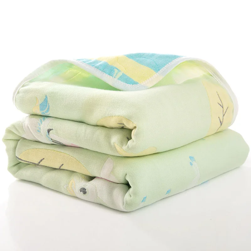 Lazychild Summer Baby Thin Quilt Newborn Comforter Baby Six-layer Gauze Bath Towel For Children Baby Blankets