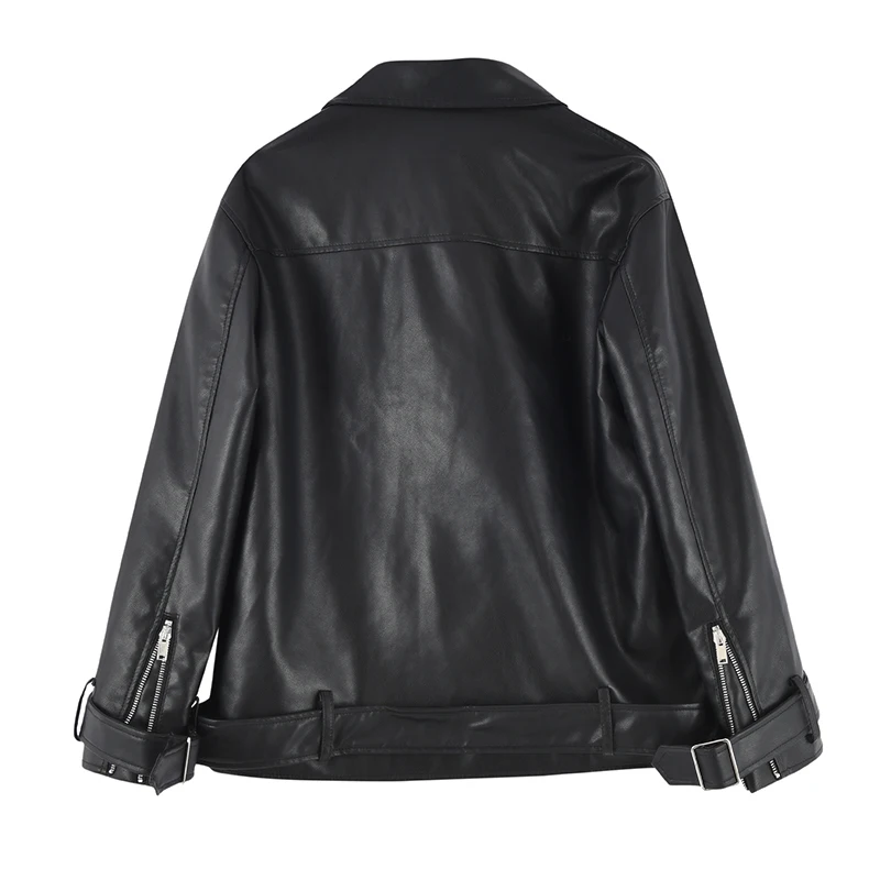 Blouson en similicuir PU femme, streetwear court, mode printemps automne 2024