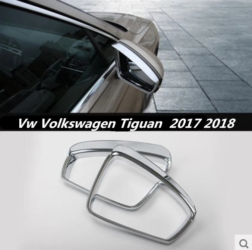 2pcs ABS Car Rearview Mirror Rain Eyebrow Side Shine Cover  Fits For Vw Volkswagen Tiguan MK2 2016 2017 2018