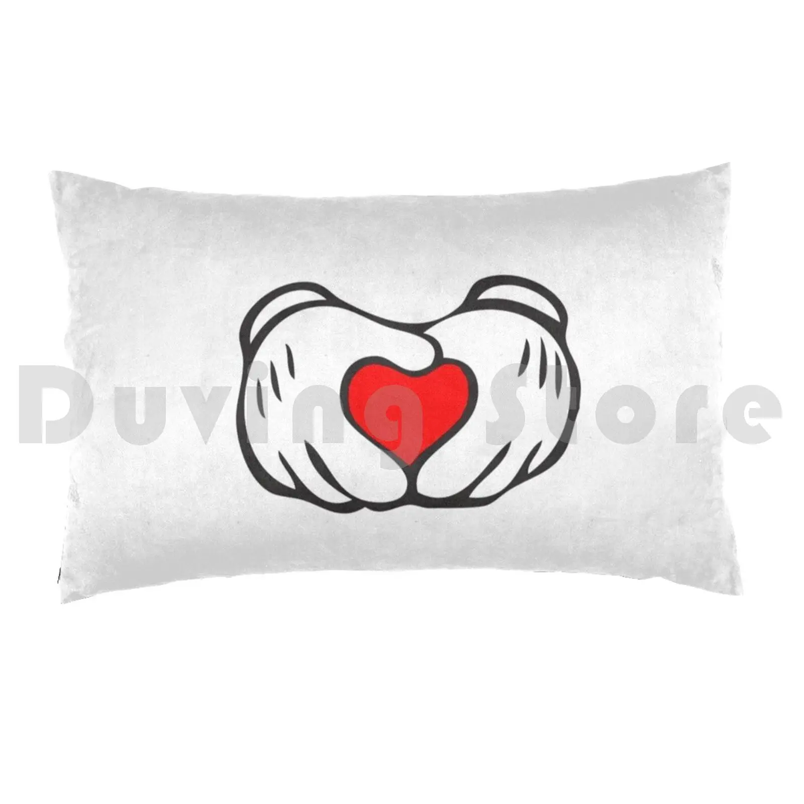 Sweet Heart! Pillow Case Printed 50x75 Heart Love Mickey Cartoon Animated Movie Hands