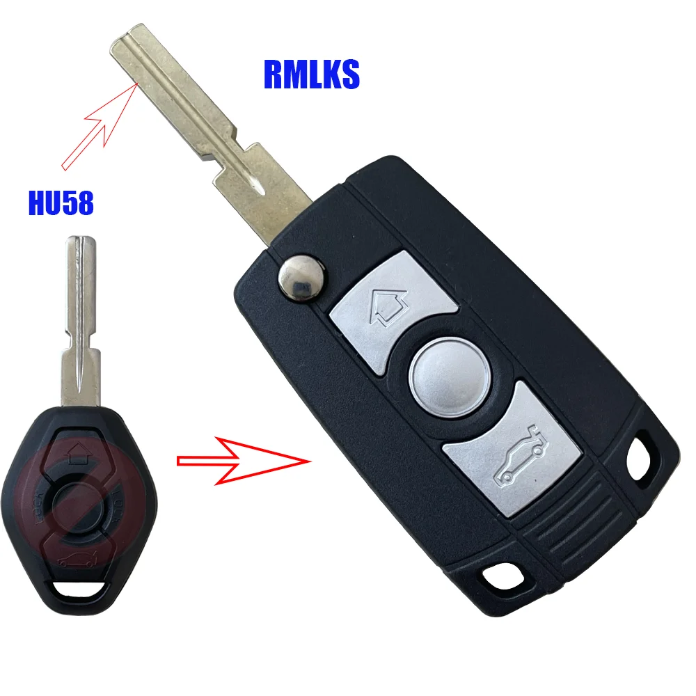 3 przyciski zdalnego kluczyk Flip Fob zaktualizowane Case dla BMW E36 E38 E39 E46 E53 E60 E61 E63 E64 1/3/5/7 serii X3 X5 Z3 Z4