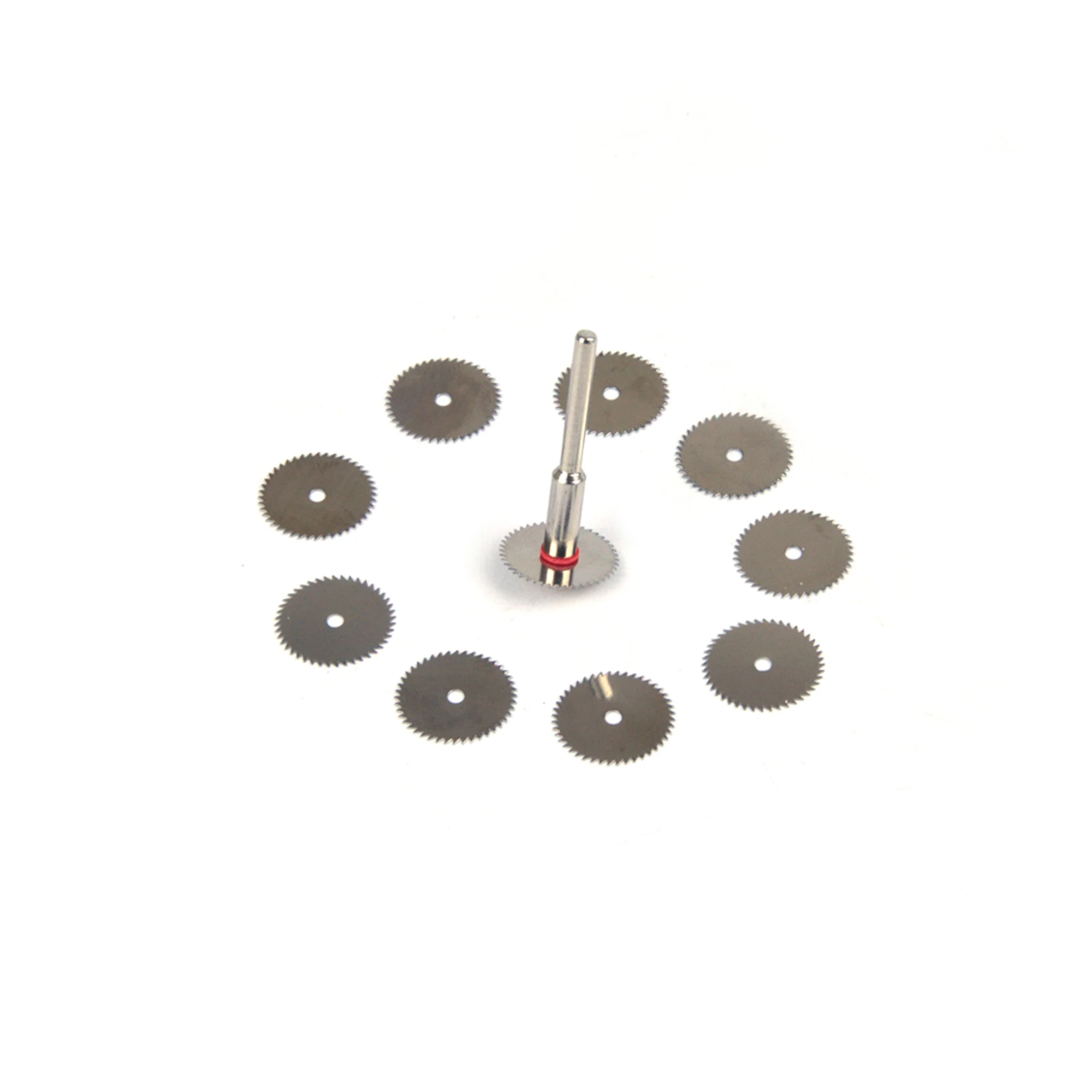 Discos com haste de 1 peça em aço inoxidável, disco de corte com rodas 3mm de parafuso, mini lâminas de serra circular para corte de objeto macio com 10 peças