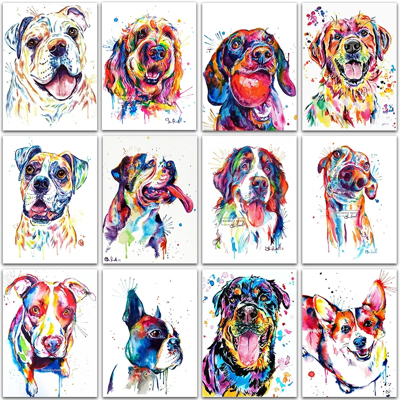 

5D Diamond Painting Color Animal Bulldog Corgi home decor Full Square&Round Diamond embroidery Cross stitch Diamond mosaic paint