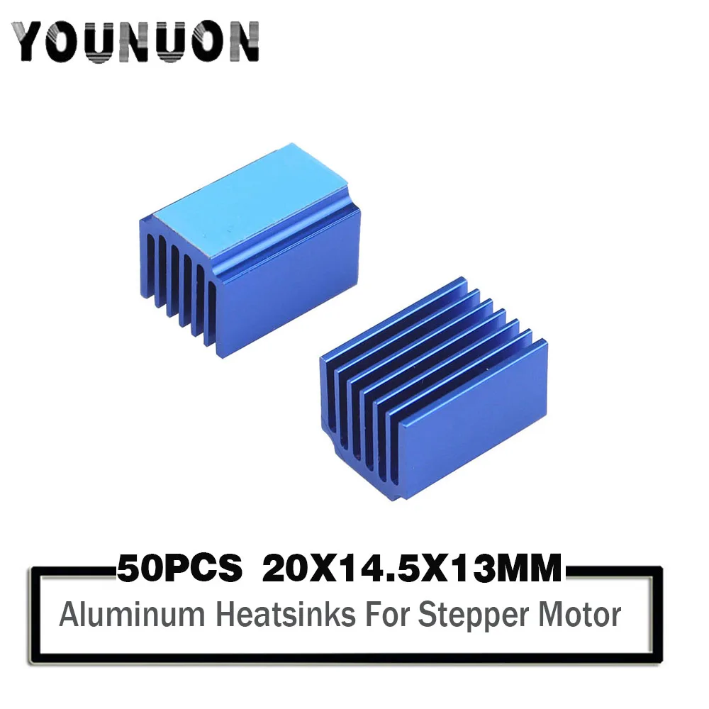 50PCS 3D Printer Parts Stepper Motor Driver Heat Sinks Cooling Block Heatsink For TMC2100 LV8729 DRV8825 Drive Modules