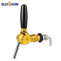 Golden Belgian Beer Tap Faucet, G5/8  thread shank & Keg Flowing Control Ball Home Brewing Silver Draft Beer Tap Beer Soda Kit