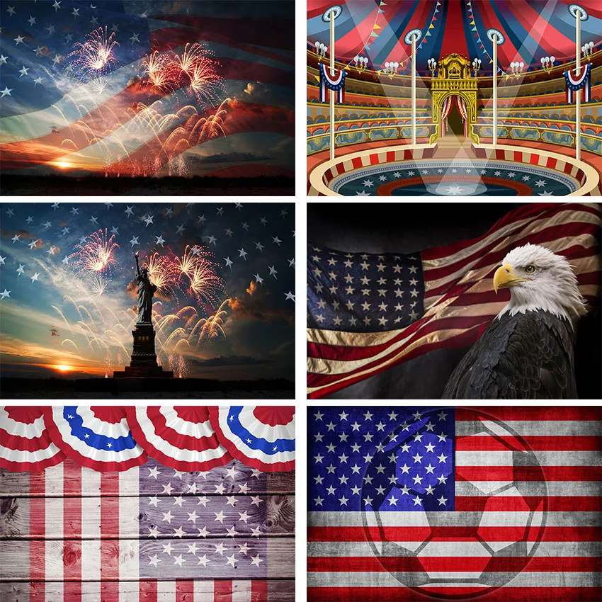 Avezano American Independence Day Background For Photography Flag Fireworks Celebration July 4th Backdrop Photo Studio Photocall