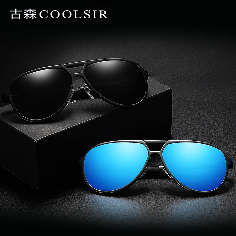 

Classic men's aluminum magnesium polarized sunglasses full frame driving sunglasses 6514