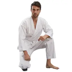 Karate Uniform White Taekwondo Uniform Suit With Belt Elastic Waistband For Kids Sports Training Fitness Gym Taekwondo Equipment