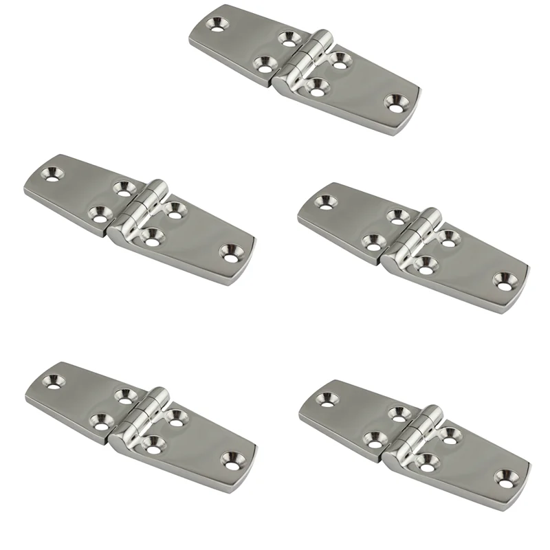 

5pcs/lot Marine grade stainless steel 316 six hole hinge mirror polished door cabinet cupboard thickened heavy hinge for boat