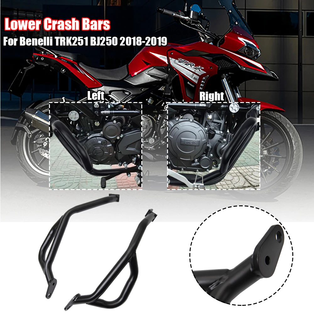 

Motorcycle Lower Engine Bumper Guard Crash Bars Protector Steel For Benelli TRK251 TRK 251 2018 2019 Bumpers Safty Accessories