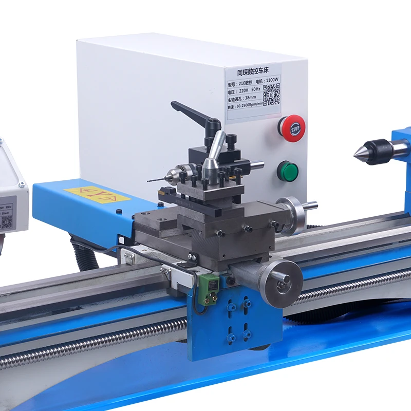 Mini Lathe 210 CNC Lathe All-Copper Motor Bead Machine Milling Machine Woodworking Lathe Metal Small Lathe Instrument Lathe