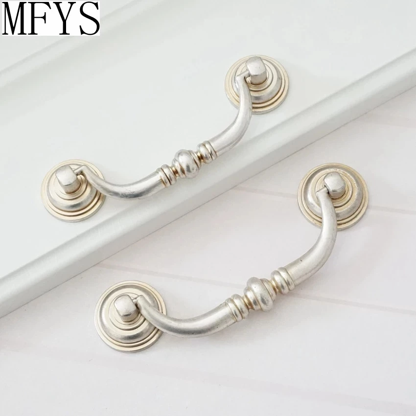 MFYS Vintage Furniture Handle Zinc Alloy Handles for Cabinet and Drawer Antique Black Kitchen Accessory Wardrobe Pulls