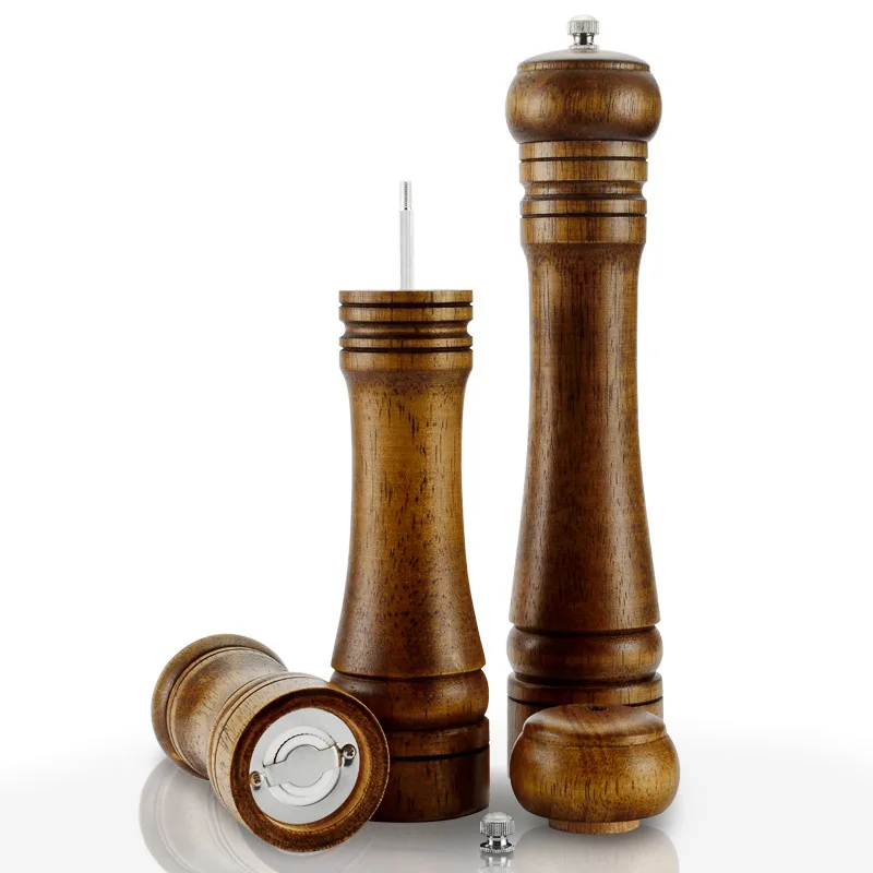 Manual Oak Wooden Pepper Mill, Salt Grinder, Kitchen Spice Tools