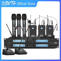 XGWTH 8 Channel Wireless Microphone System Digital UHF Adjustable Frequency Handheld Bodypack Lavalier Headset Gooseneck Mic