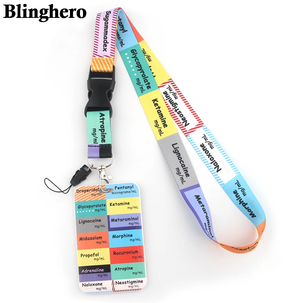 CB113 Cute Cartoon Lanyard Student Doctors Nurse Button ID Name Card Badge Holder Key Ring KeyChain School Office Supply