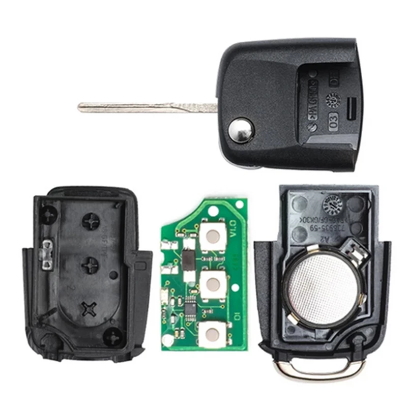 DIYKEY 3+1 4 Button 1K0 959 753 P 315MHz ID48 Chip Folding Flip Key Control Remote Transmitter For VW Golf CC Rabbit 1K0959753P